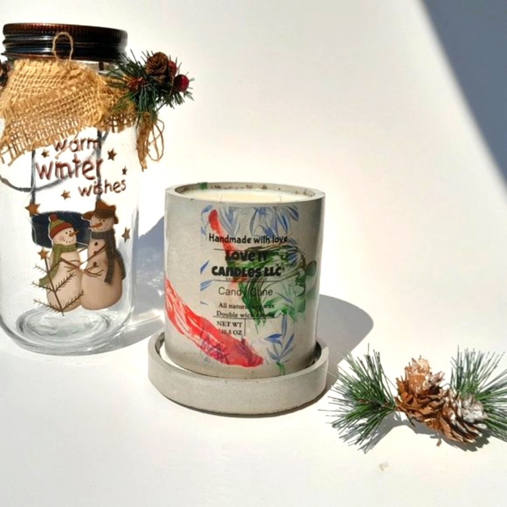 Christmas Scented Soy Wax Candle Candy Cane 10.5 oz